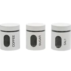 Set 3 barattoli da cucina Bianco Lucido 75 cl
