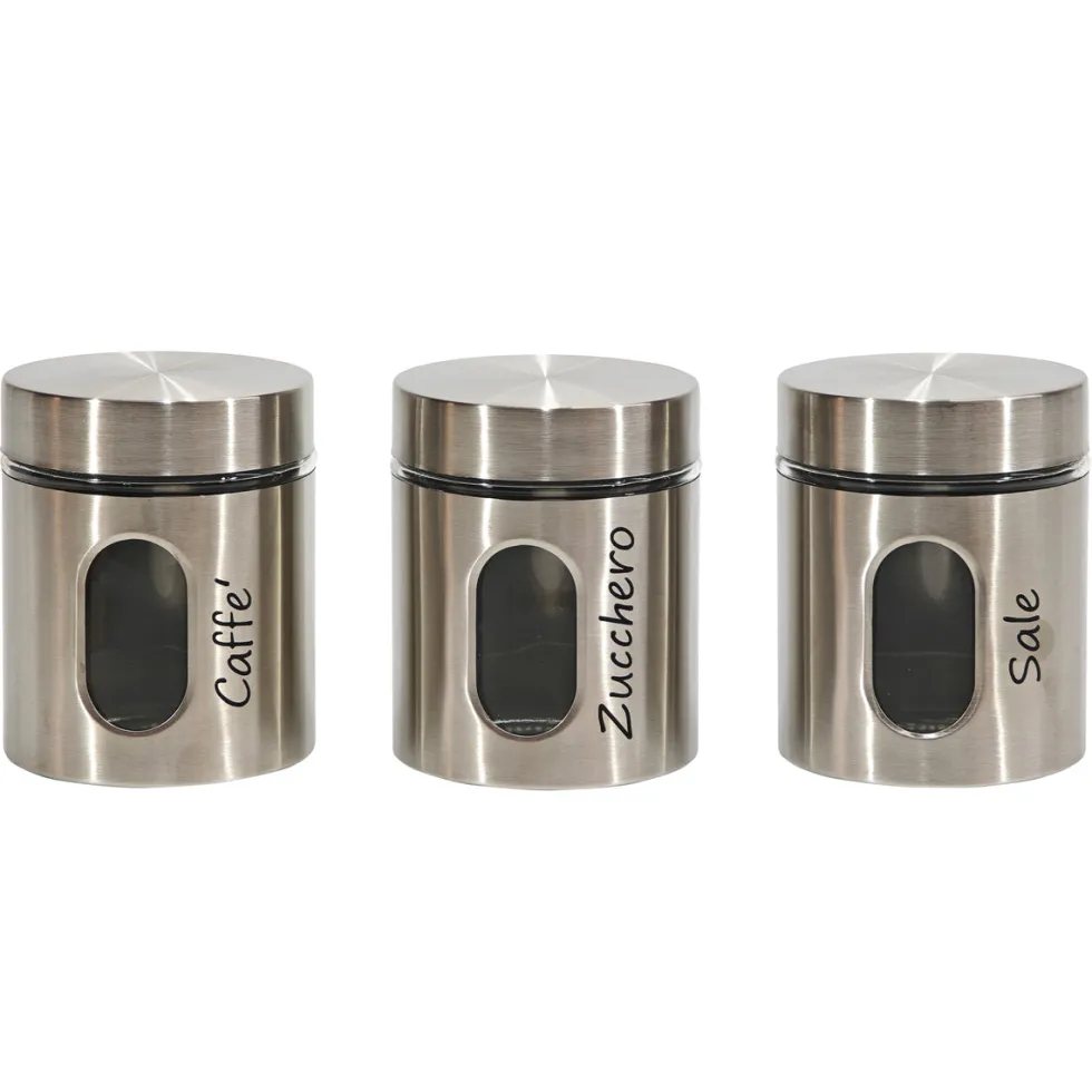 Set 3 barattoli da cucina Cromato 75 cl