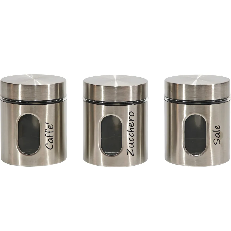 Set 3 barattoli da cucina Cromato 75 cl