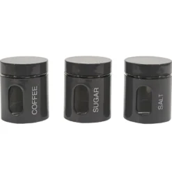 Set 3 barattoli da cucina Grigio Lucido 75 cl