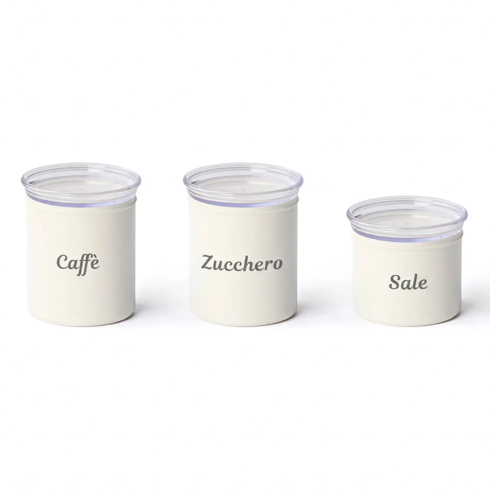 Set 3 Barattoli Ermetici Impilabili Linea Chef Line