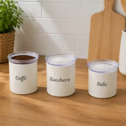 Set 3 Barattoli Ermetici Impilabili Linea Chef Line