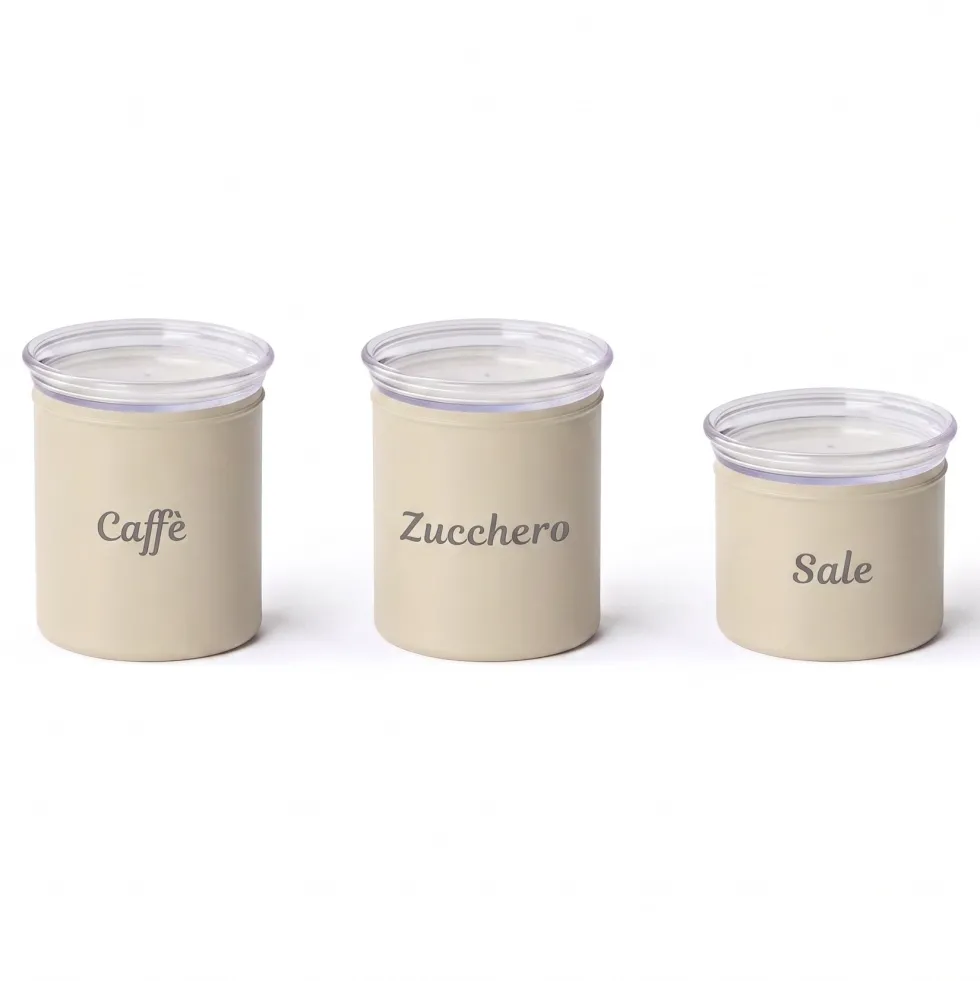 Set 3 Barattoli Ermetici Impilabili Linea Chef Line