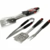 Set BBQ 3 pezzi Utensili Barbecue in acciaio inox e manico in plastica