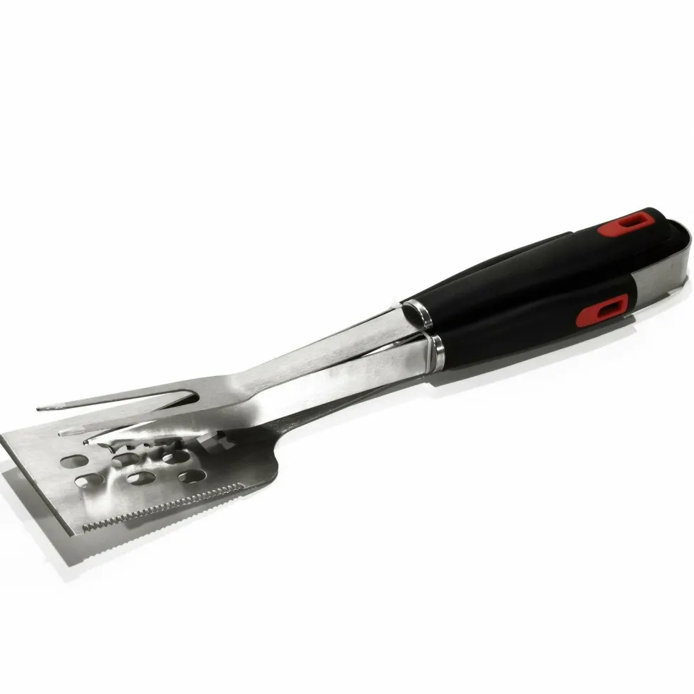 Set BBQ 3 pezzi Utensili Barbecue in acciaio inox e manico in plastica