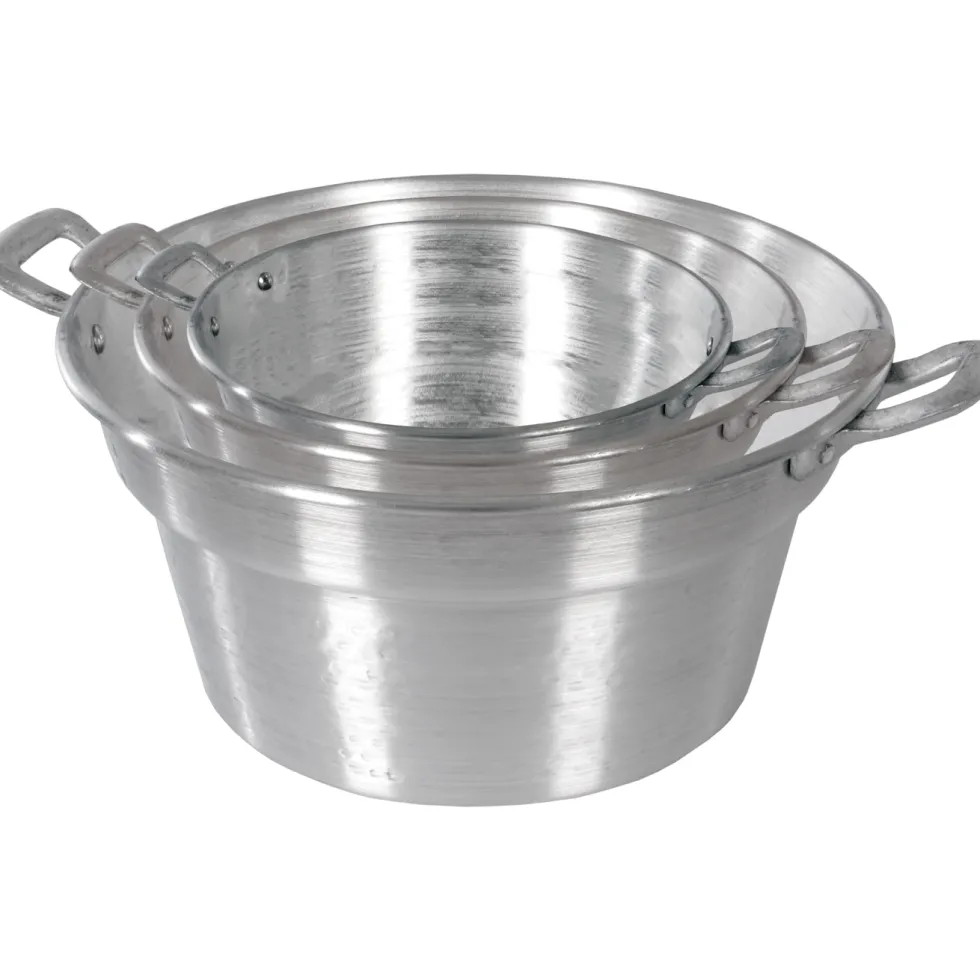 Set 3 Caldaie con Maniglie Linea La Contadina in Alluminio Puro 99,5%