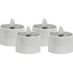 Set 4 Candele Solari Led Effetto Fiamma