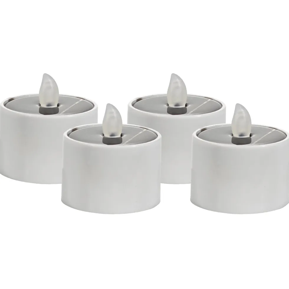 Set 4 Candele Solari Led Effetto Fiamma