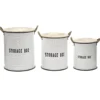 Set 3 Ceste Portabiancheria con Manici Bianco