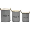 Set 3 Ceste Portabiancheria con Manici Grigio