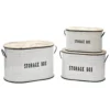 Set 3 Ceste Portabiancheria con Manici Rettangolare Bianco