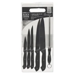 Set Coltelli con tagliere in Polipropilene 7 Pezzi Linea Black Shadow
