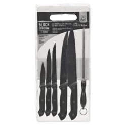 Set Coltelli con tagliere in Polipropilene 7 Pezzi Linea Black Shadow