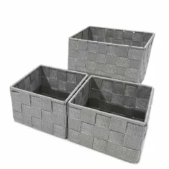 Set contenitori grigio 3 pezzi