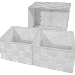 Set Contenitori in Polipropilene Bianco 3 pezzi