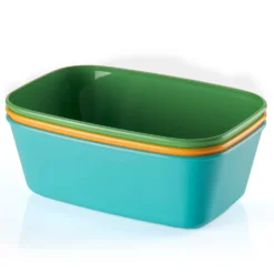 Set 3 Contenitori Rettangolari Ermetici Everfresh con Coperchio Multicolor