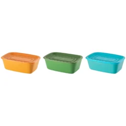 Set 3 Contenitori Rettangolari Ermetici Everfresh con Coperchio Multicolor