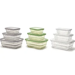 Set 3 Contenitori Rettangolari Ermetici Trasparenti Linea Timeless