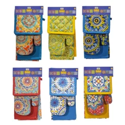 Set Cucina in Cotone Linea Mandala 4 pezzi