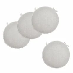Set 4 cuscini rotondi Panarea per sedia grigio chiaro diametro 39 cm