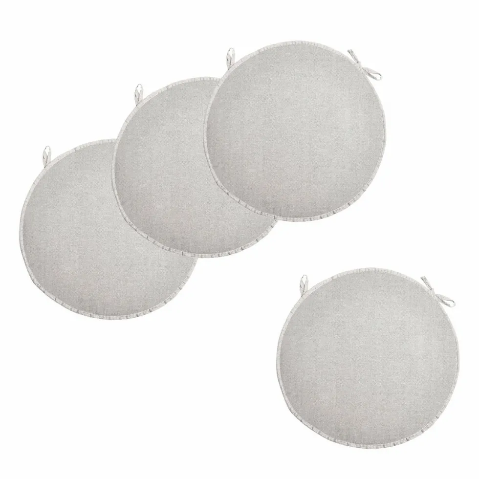 Set 4 cuscini rotondi Panarea per sedia grigio chiaro diametro 39 cm
