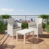 Set da giardino Forest 3 Pezzi Bianco Linea Rattan