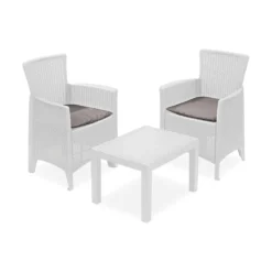 Set da giardino Forest 3 Pezzi Bianco Linea Rattan
