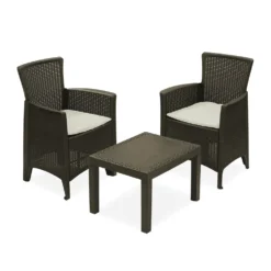 Set da giardino Forest 3 Pezzi Marrone Linea Rattan