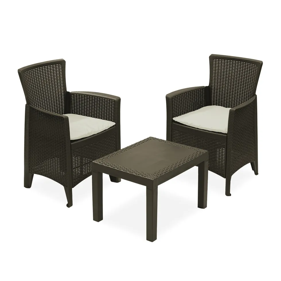 Set da giardino Forest 3 Pezzi Marrone Linea Rattan