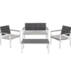 Set da giardino in acciaio Bianco con Doghe Effetto Legno Antracite