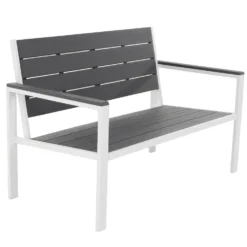 Set da giardino in acciaio Bianco con Doghe Effetto Legno Antracite