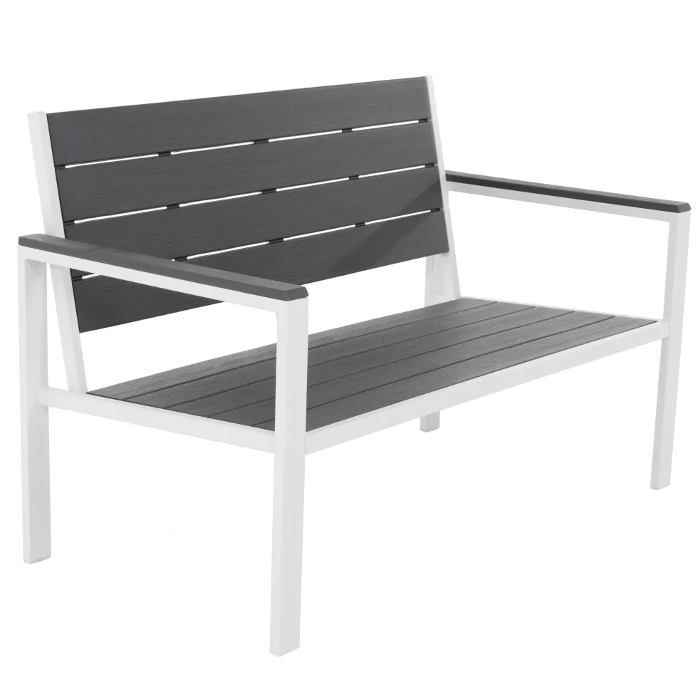 Set da giardino in acciaio Bianco con Doghe Effetto Legno Antracite