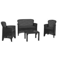 Set da giardino Jungle Antracite Linea Rattan