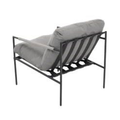 Set da giardino 4 pezzi con Struttura in Acciaio Antracite, top in vetro e cuscini Grigio Chiaro