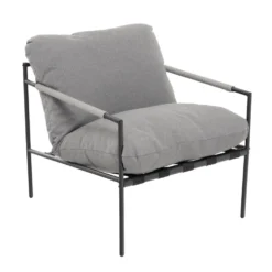 Set da giardino 4 pezzi con Struttura in Acciaio Antracite, top in vetro e cuscini Grigio Chiaro