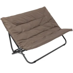 Set da giardino 4 pezzi con Struttura in Acciaio Antracite, Tavolino con top in vetro e cuscini Tortora