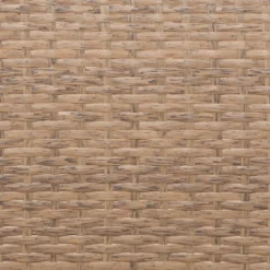 Set da giardino 4 pezzi Effetto Legno Rattan sintetico con struttura in acciaio, top in vetro e cuscini Beige