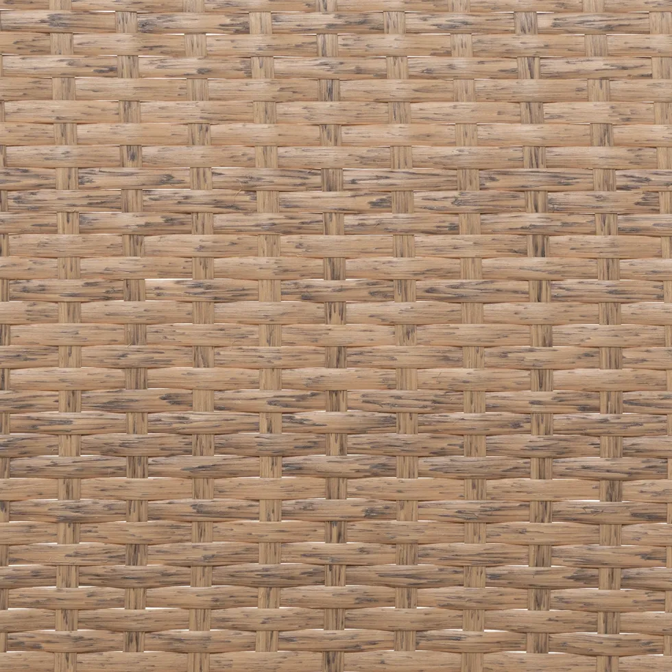 Set da giardino 4 pezzi Effetto Legno Rattan sintetico con struttura in acciaio, top in vetro e cuscini Beige