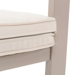 Set da giardino 4 pezzi struttura in acciaio Beige con Doghe in HDPE Effetto Legno Tortora