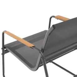 Set da giardino 4 pezzi Struttura in Acciaio Nero, braccioli e Top in Polywood