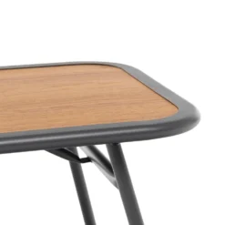 Set da giardino 4 pezzi Struttura in Acciaio Nero, braccioli e Top in Polywood