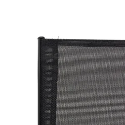 Set da giardino 4 pezzi Struttura in Acciaio Nero, braccioli e Top in Vetro