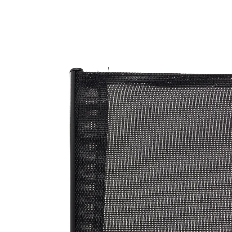 Set da giardino 4 pezzi Struttura in Acciaio Nero, braccioli e Top in Vetro