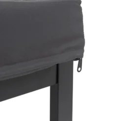 Set da giardino 4 pezzi struttura in alluminio Antracite e braccioli in Polywood con cuscini Grigio Scuro