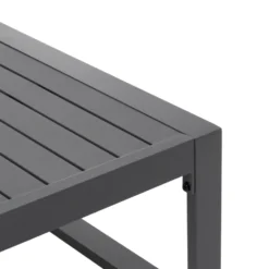 Set da giardino 4 pezzi struttura in alluminio Antracite e braccioli in Polywood con cuscini Grigio Scuro