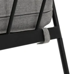 Set da giardino 5 pezzi struttura in acciaio e top tavolini in metallo con cuscini Grigio Scuro