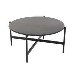 Set da giardino 5 pezzi struttura in acciaio e top tavolini in metallo con cuscini Grigio Scuro