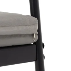 Set da giardino 4 pezzi struttura in acciaio Antracite e braccioli Rattan con cuscini Grigio Scuro