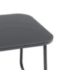 Set da giardino 4 pezzi Struttura in Acciaio Antracite, braccioli in Polywood e Top in vetro e Cuscini Antracite inclusi