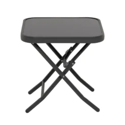 Set da giardino 3 pezzi Tavolino con 2 Poltrone struttura in acciaio Antracite Richiudibili